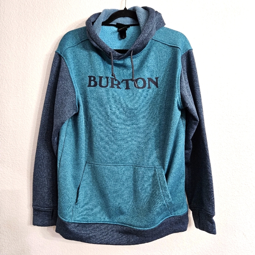 Burton Pullover Hoodie Blue Heather Size Small Snowboarding Skiing Mens